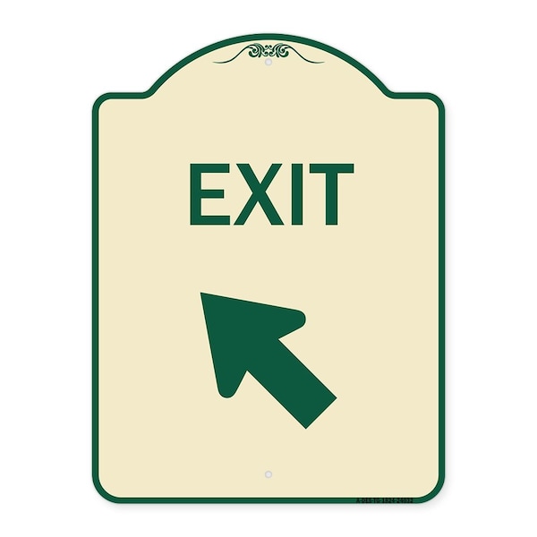Exit Exit with Left Arrow Heavy-Gauge Aluminum Architectural Sign, 24" H, 18" L, TG-1824-24032